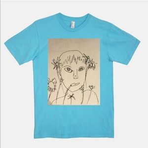 Blue boy T-shirt original art